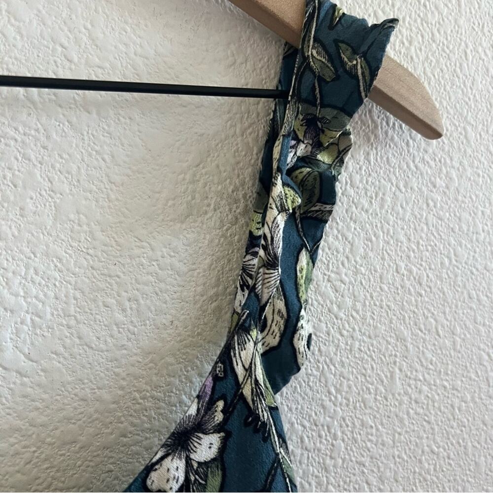 Free People Floral Green Mini Dress Tunic Top XS - Picture 8 of 10
